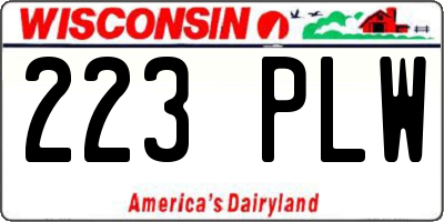 WI license plate 223PLW
