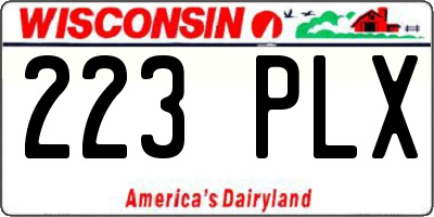 WI license plate 223PLX