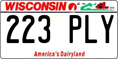WI license plate 223PLY