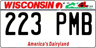 WI license plate 223PMB