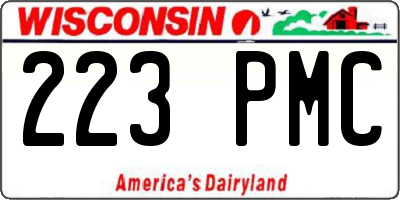 WI license plate 223PMC
