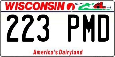 WI license plate 223PMD