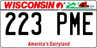 WI license plate 223PME