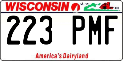 WI license plate 223PMF