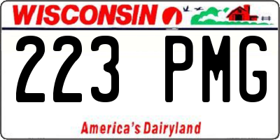 WI license plate 223PMG