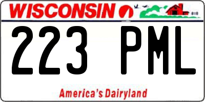 WI license plate 223PML