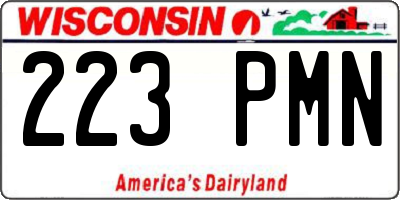 WI license plate 223PMN