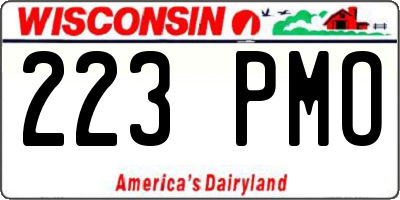 WI license plate 223PMO