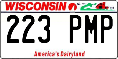 WI license plate 223PMP