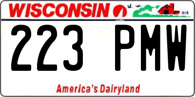 WI license plate 223PMW