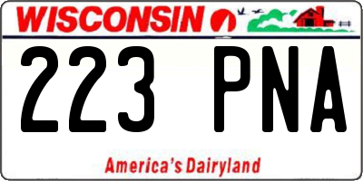 WI license plate 223PNA