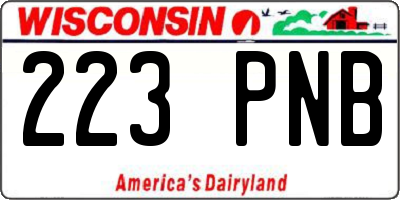 WI license plate 223PNB
