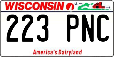 WI license plate 223PNC