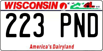 WI license plate 223PND