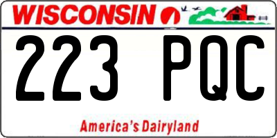 WI license plate 223PQC