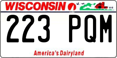 WI license plate 223PQM