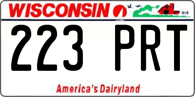 WI license plate 223PRT