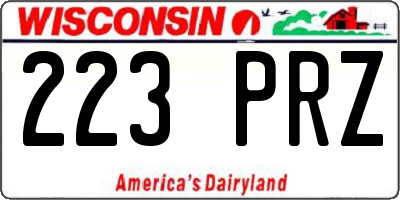 WI license plate 223PRZ