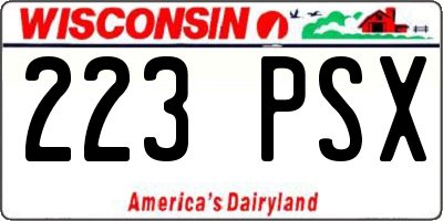 WI license plate 223PSX