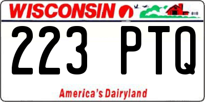WI license plate 223PTQ