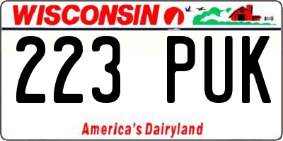WI license plate 223PUK