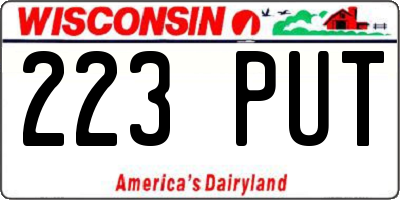 WI license plate 223PUT