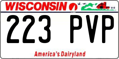 WI license plate 223PVP