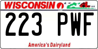WI license plate 223PWF
