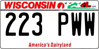WI license plate 223PWW