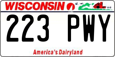 WI license plate 223PWY