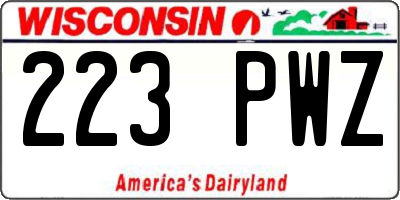 WI license plate 223PWZ