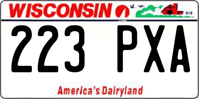 WI license plate 223PXA