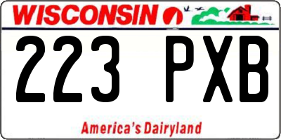 WI license plate 223PXB