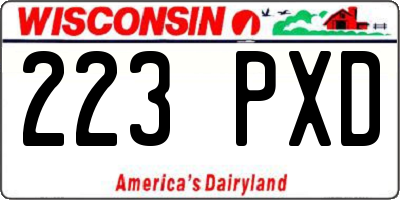WI license plate 223PXD