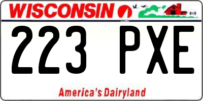WI license plate 223PXE