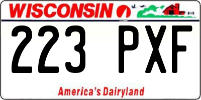 WI license plate 223PXF