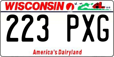 WI license plate 223PXG