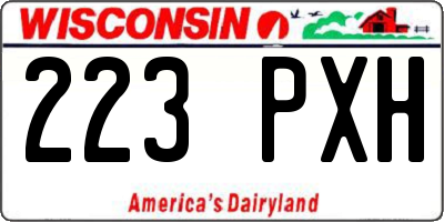 WI license plate 223PXH