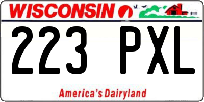 WI license plate 223PXL