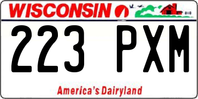 WI license plate 223PXM