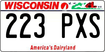WI license plate 223PXS