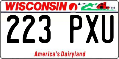 WI license plate 223PXU