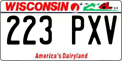 WI license plate 223PXV