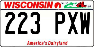 WI license plate 223PXW