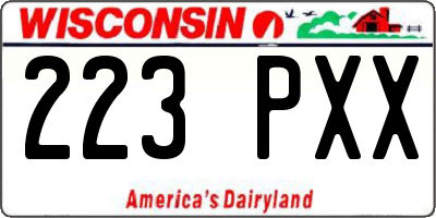 WI license plate 223PXX