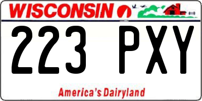WI license plate 223PXY