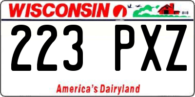 WI license plate 223PXZ