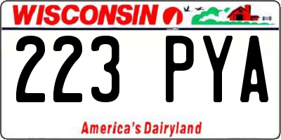 WI license plate 223PYA