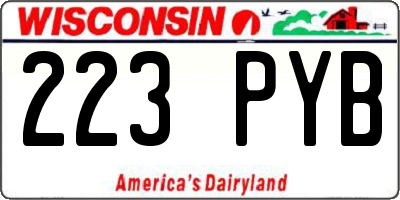 WI license plate 223PYB