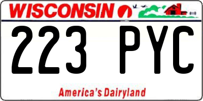 WI license plate 223PYC